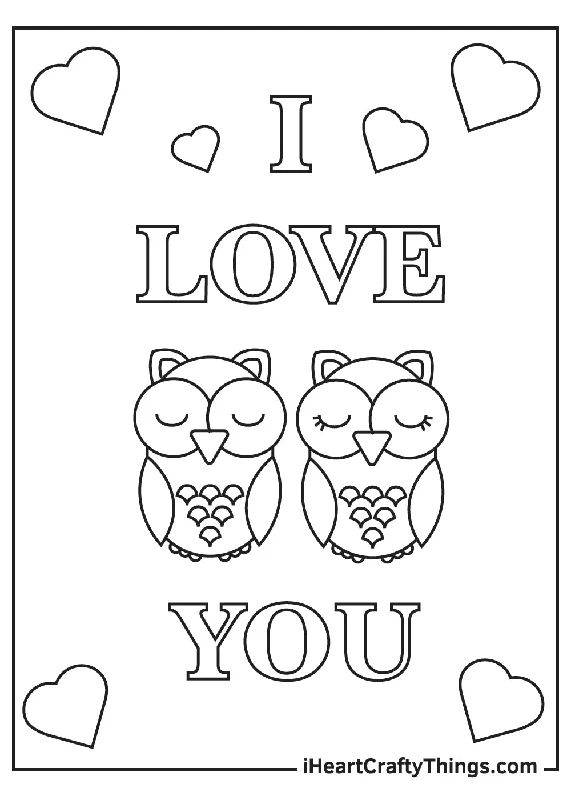 I Love You Coloring Book - 21 pages