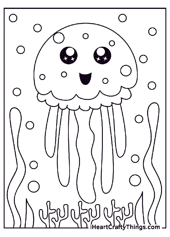 Jellyfish Coloring Book - 15 pages