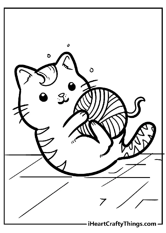 Kitten Coloring Book - 25 pages