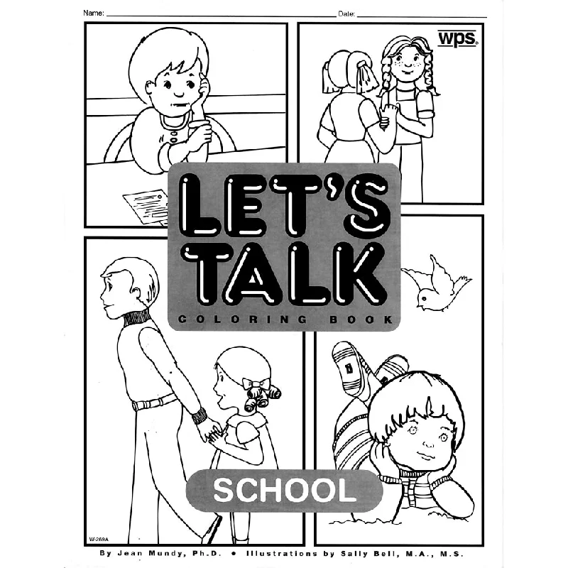 Let's Talk Coloring Book - School, set of 6