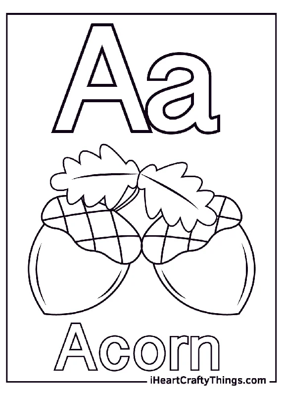 Letter A Coloring Book - 25 pages