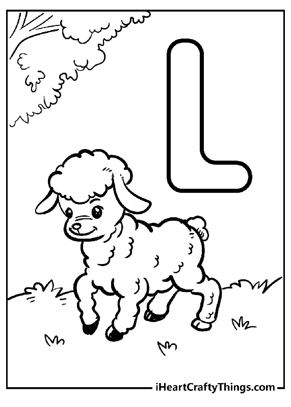 Letter L Coloring Book - 15 pages