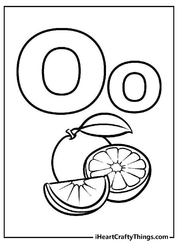 Letter O Coloring Book - 15 pages