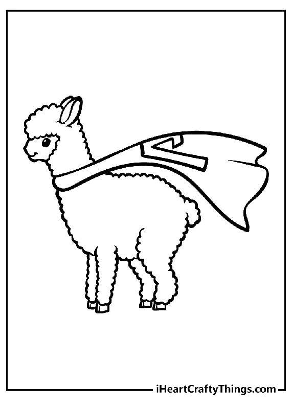 Llama Coloring Book - 20 pages