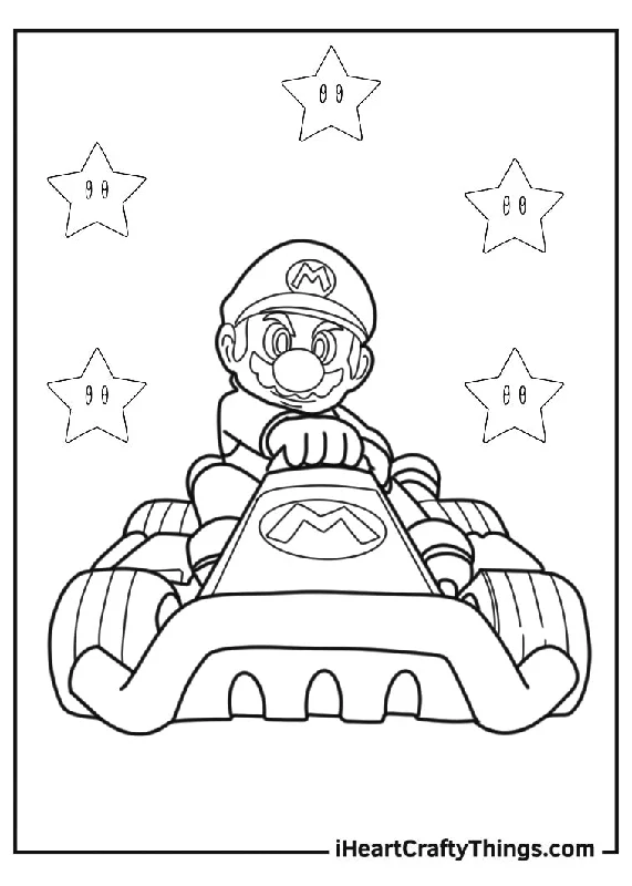 Mario Kart Coloring Book - 15 pages