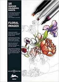 Marker Colouring Books: Floral Images