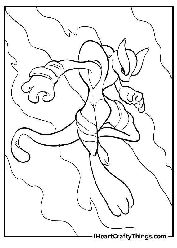 Mewtwo Coloring Book - 15 pages