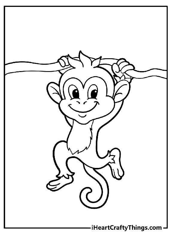 Monkey Coloring Book - 25 pages