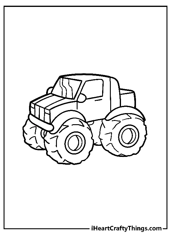 Monster Truck Coloring Book - 25 pages