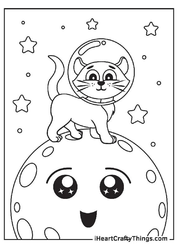 Moon Coloring Book - 15 pages