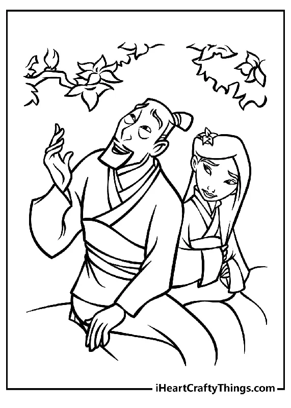 Mulan Coloring Book - 20 pages