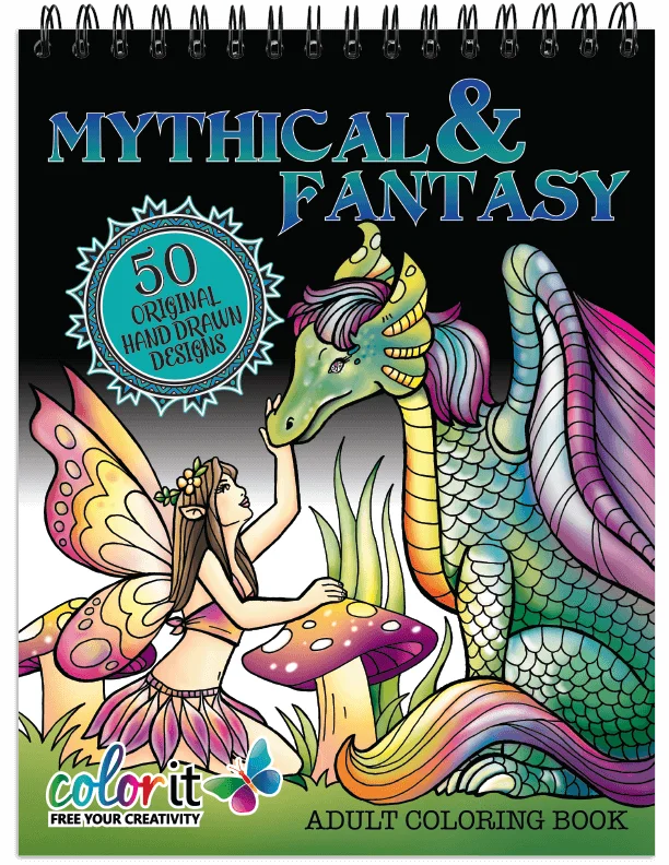 ColorIt Mythical and Fantasy Adult Coloring Book by Terbit Basuki