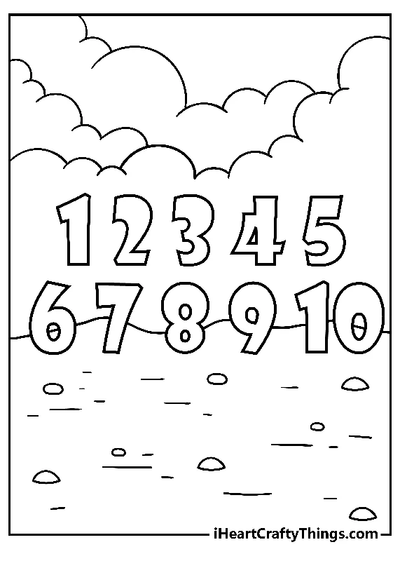 Number Coloring Book - 20 pages