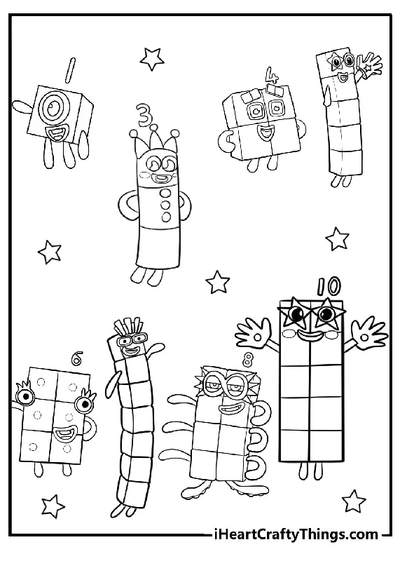 Numberblocks Coloring Book - 37 pages