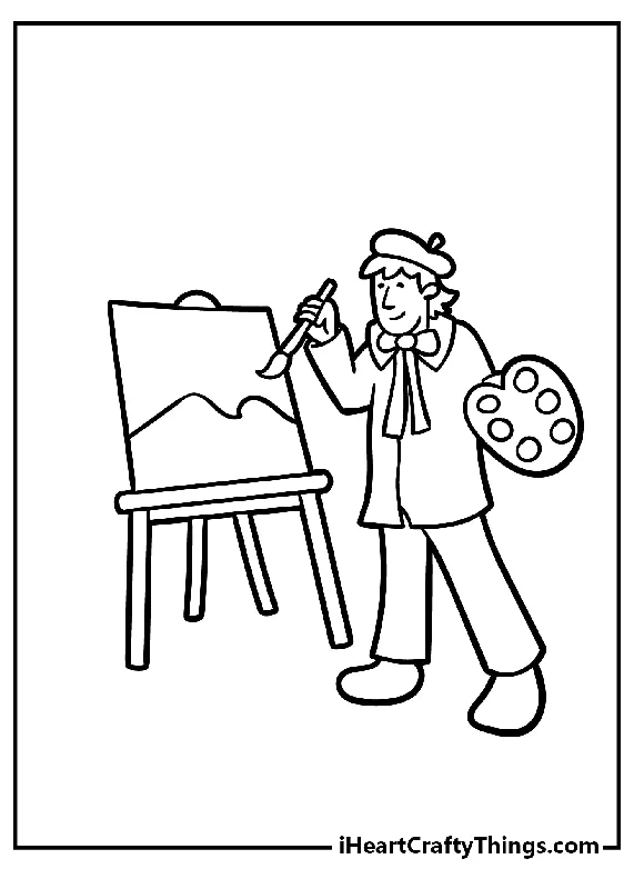 Painting Coloring Book - 15 pages