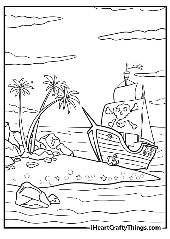 Pirate Ship Coloring Book - 41 pages