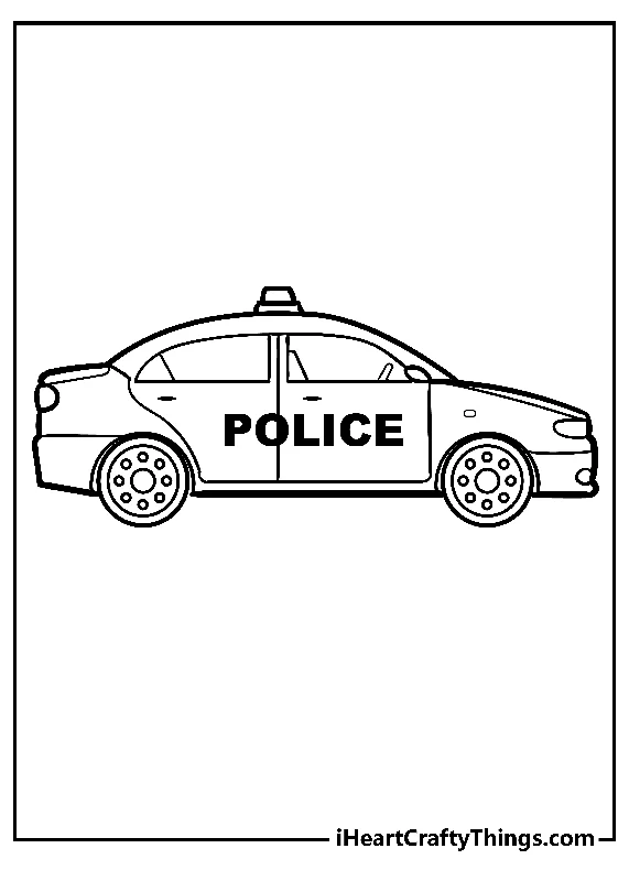 Police Car Coloring Book - 20 pages