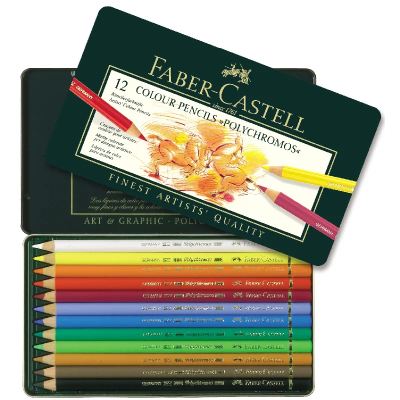 Polychromos Artists' Color Pencils, Tin of 12 - #110012