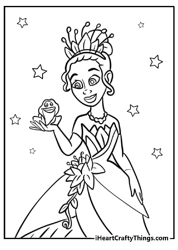 Princess And The Frog Coloring Book - 21 pages