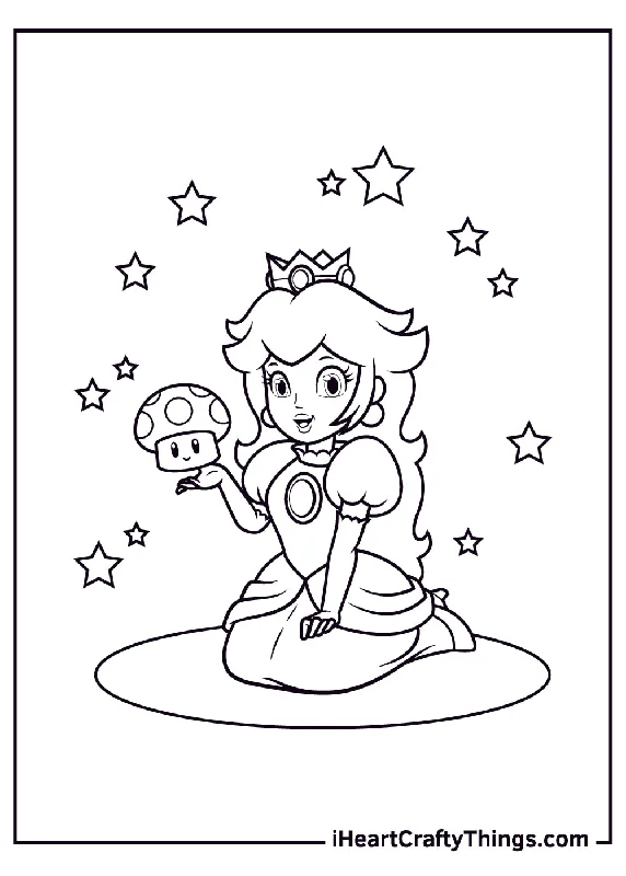 Princess Peach Coloring Book - 25 pages