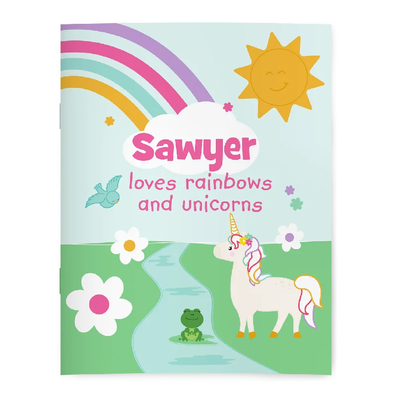 Rainbows and Unicorns Personalized Coloring Book