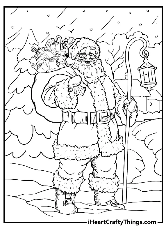 Santa Coloring Book - 30 pages