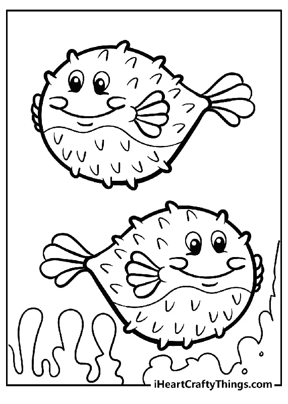 Sea Creatures Coloring Book - 15 pages