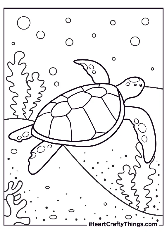 Sea Turtle Coloring Book - 21 pages