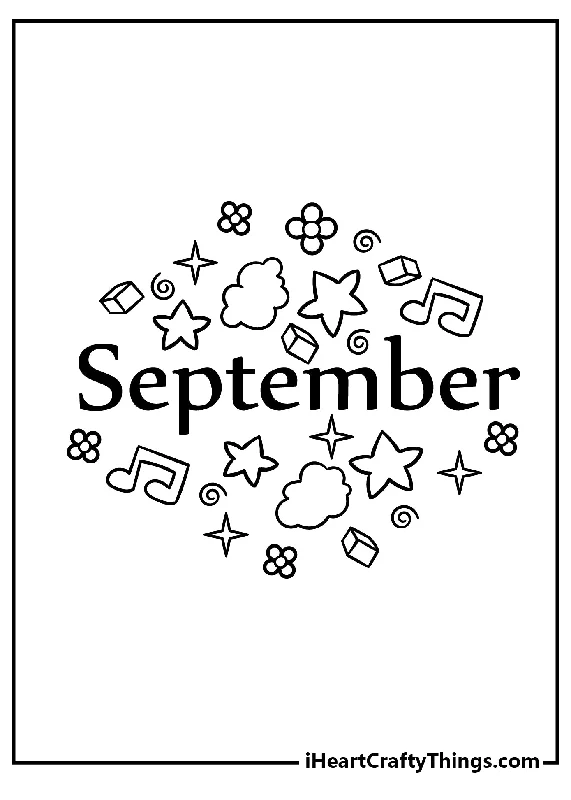 September Coloring Book - 15 pages