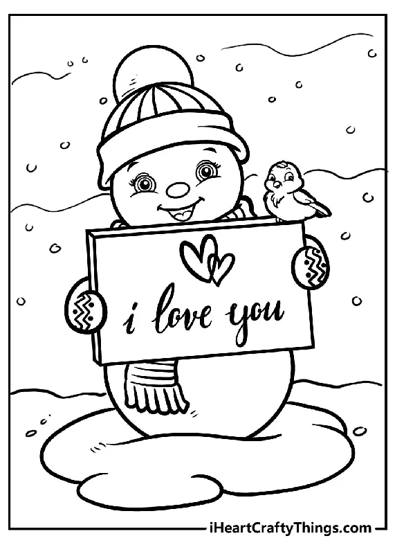 Snowman Coloring Book - 25 pages