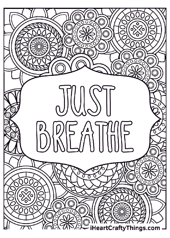 Stress Relief Coloring Book - 21 pages