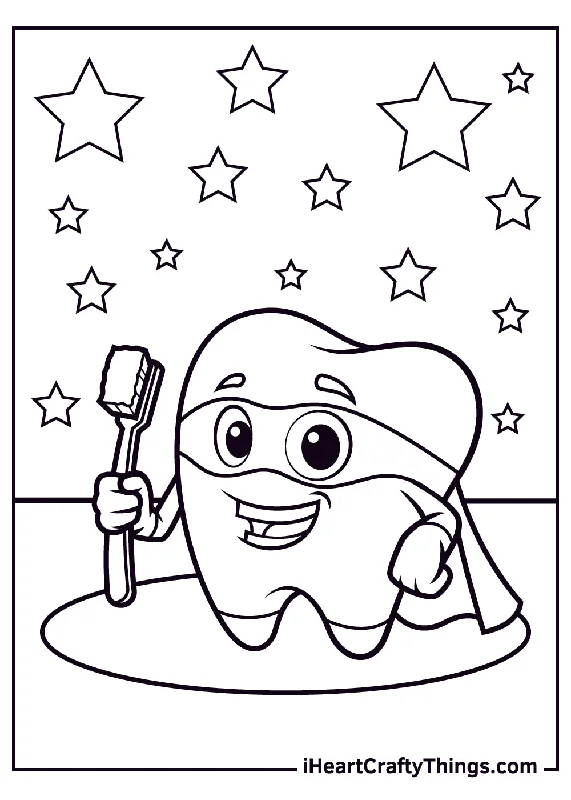 Tooth Coloring Book - 15 pages