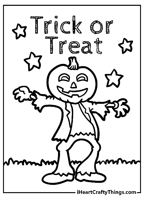 Trick Or Treat Coloring Book - 15 pages