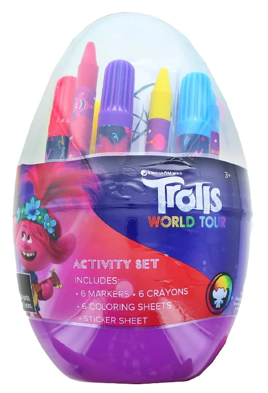 Trolls Activity Egg Craft Kit | Coloring Pages | Stickers | Markers | Crayons