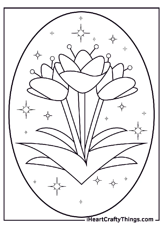 Tulip Coloring Book - 15 pages