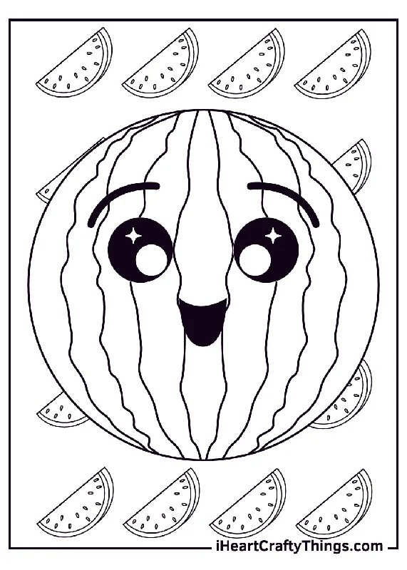 Watermelon Coloring Book - 15 pages