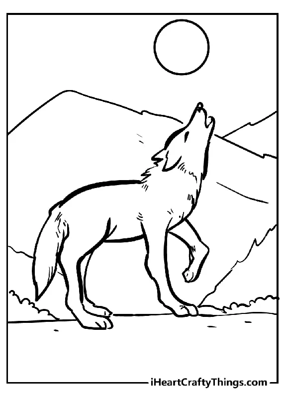 Wolf Coloring Book - 40 pages