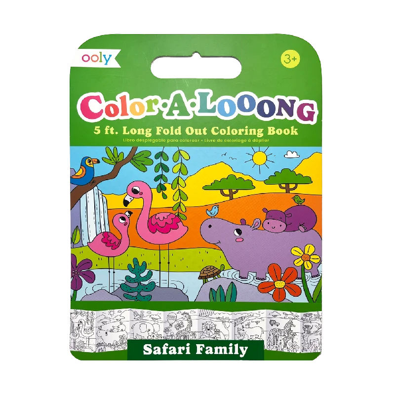 Color-A-Looong 5' Fold Out Kids Coloring Book - Safari Family