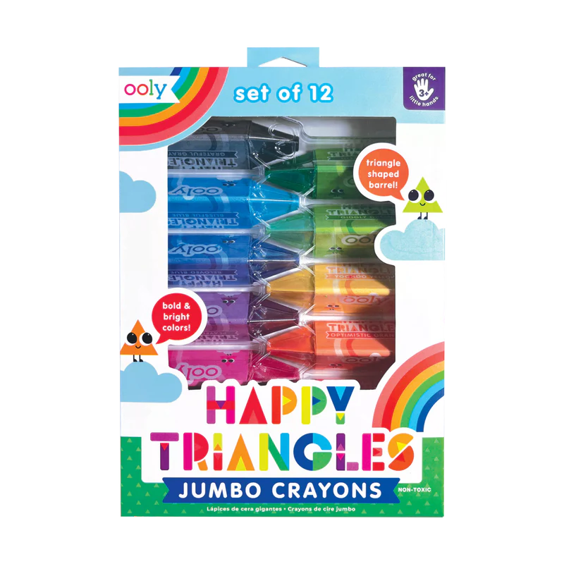 happy triangles jumbo crayons - set of 12