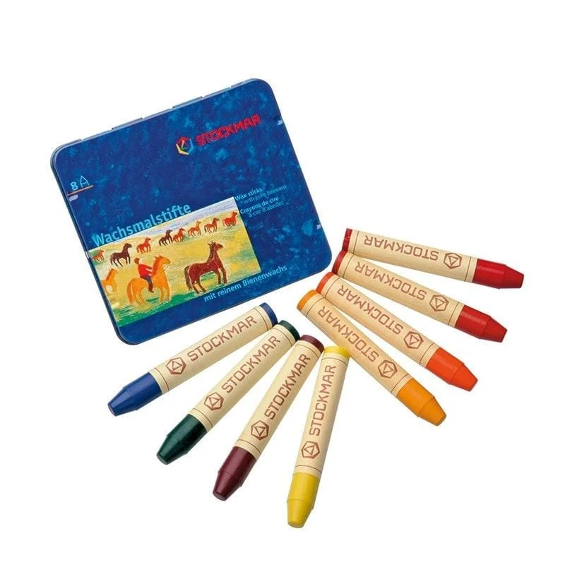 Wax Stick Crayons in Waldorf Tin Case