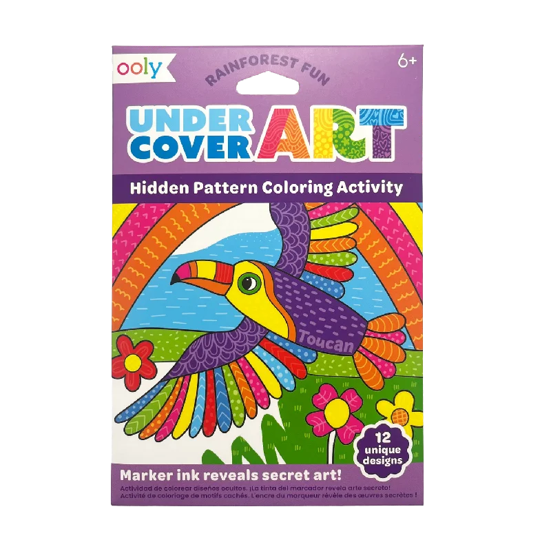 Undercover Art Hidden Pattern Coloring Activity Art Cards - Rainforest Fun