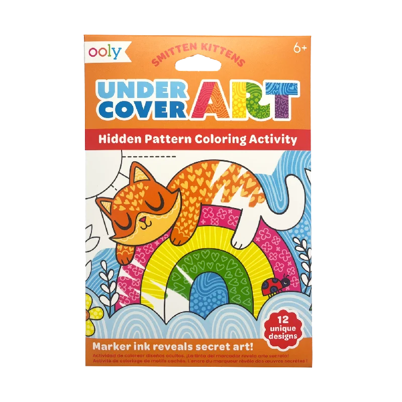 Undercover Art Hidden Pattern Coloring Activity Art Cards - Smitten Kittens