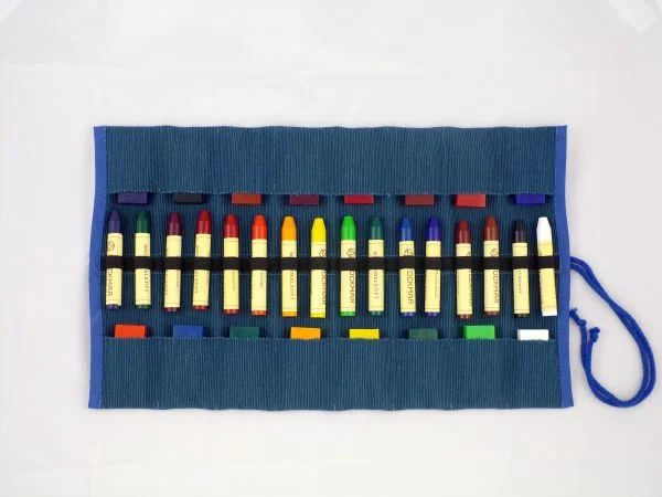 Natural Cotton Waldorf Crayon Roll - A Holder for Stockmar and Other Crayons